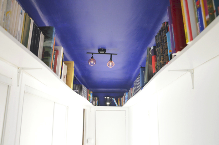 Plafond bibliothèque, bleu Majorelle