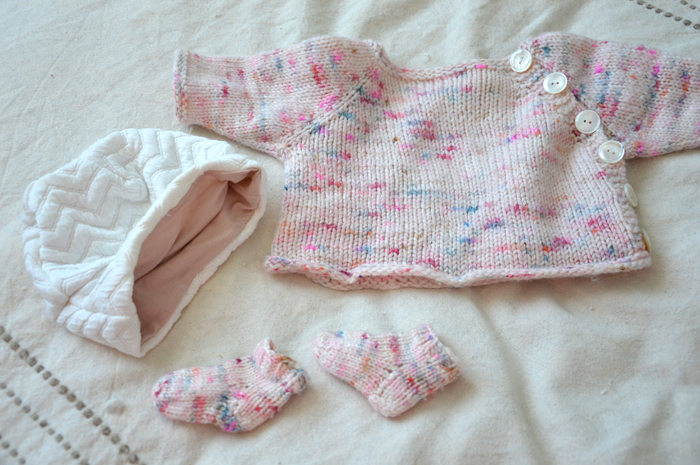 La layette rose et blanche à speckles