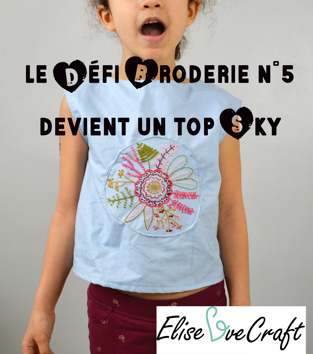 défi broderie n°5 top enfant pin it