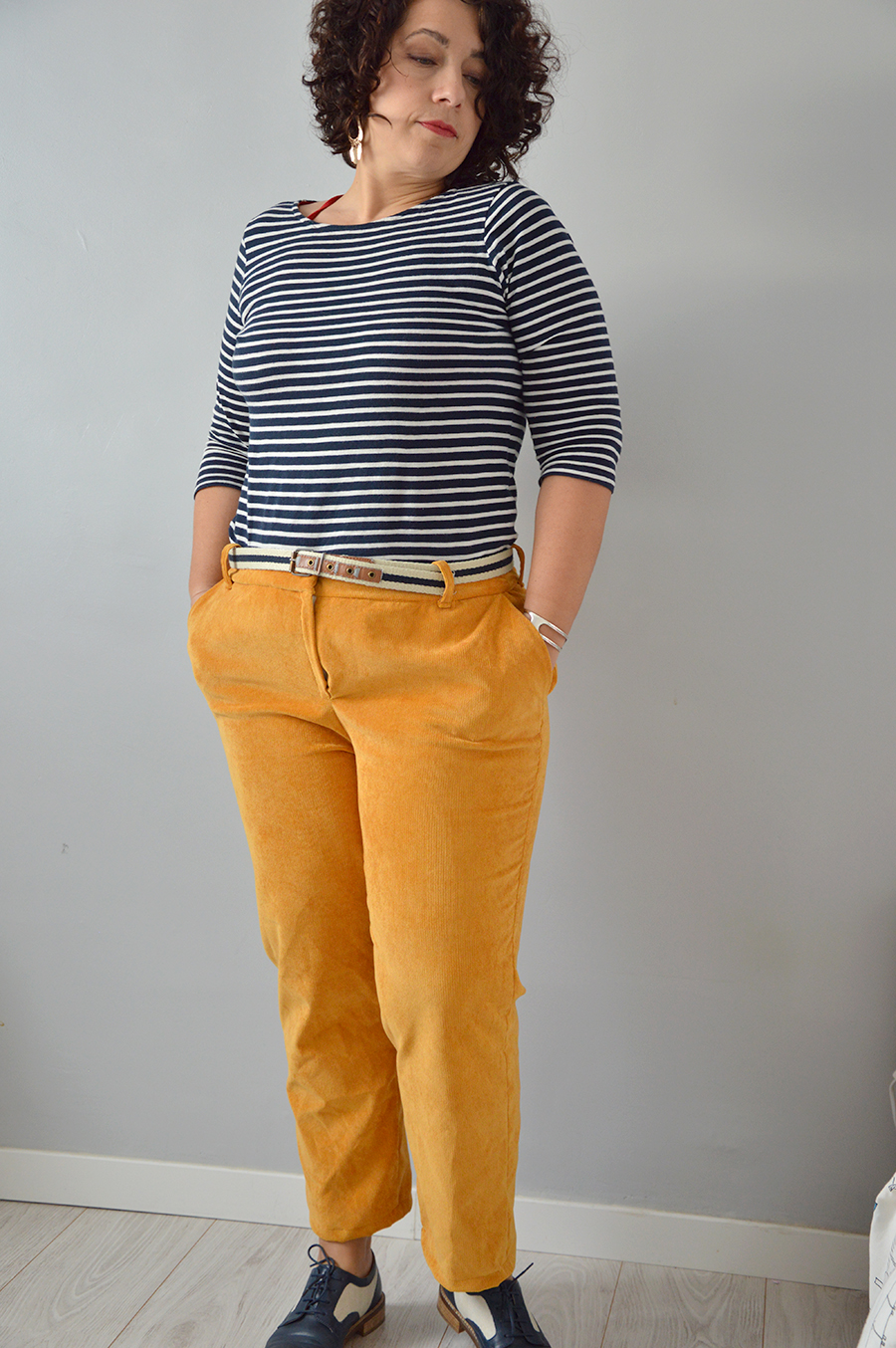 pantalon Melody velours ocre