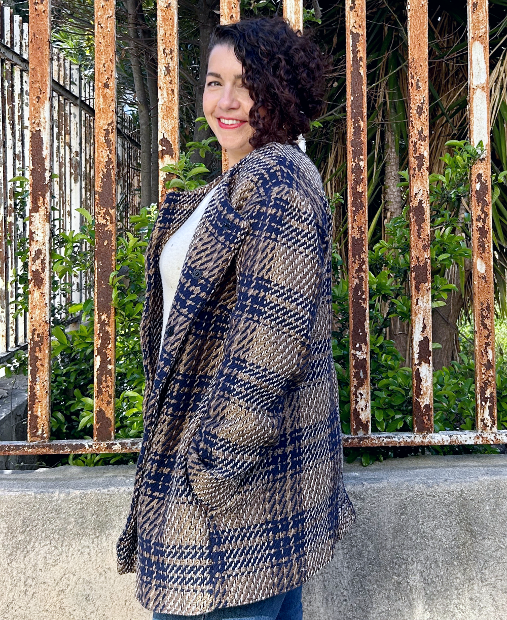 Manteau tissu natté