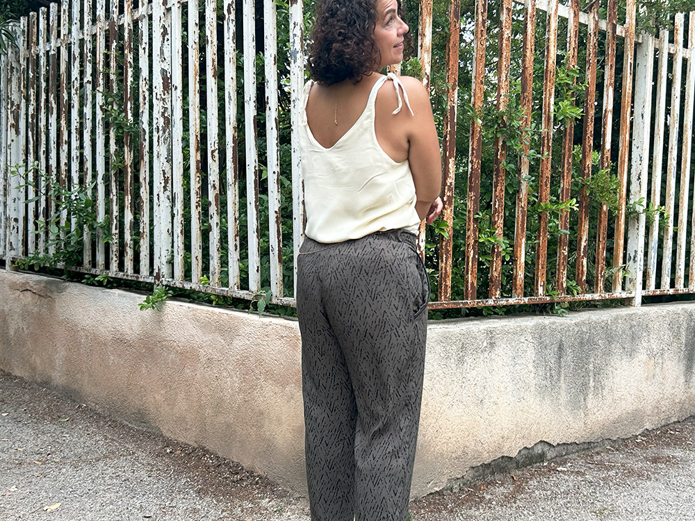 viscose kaki pantalon eliselovecraft