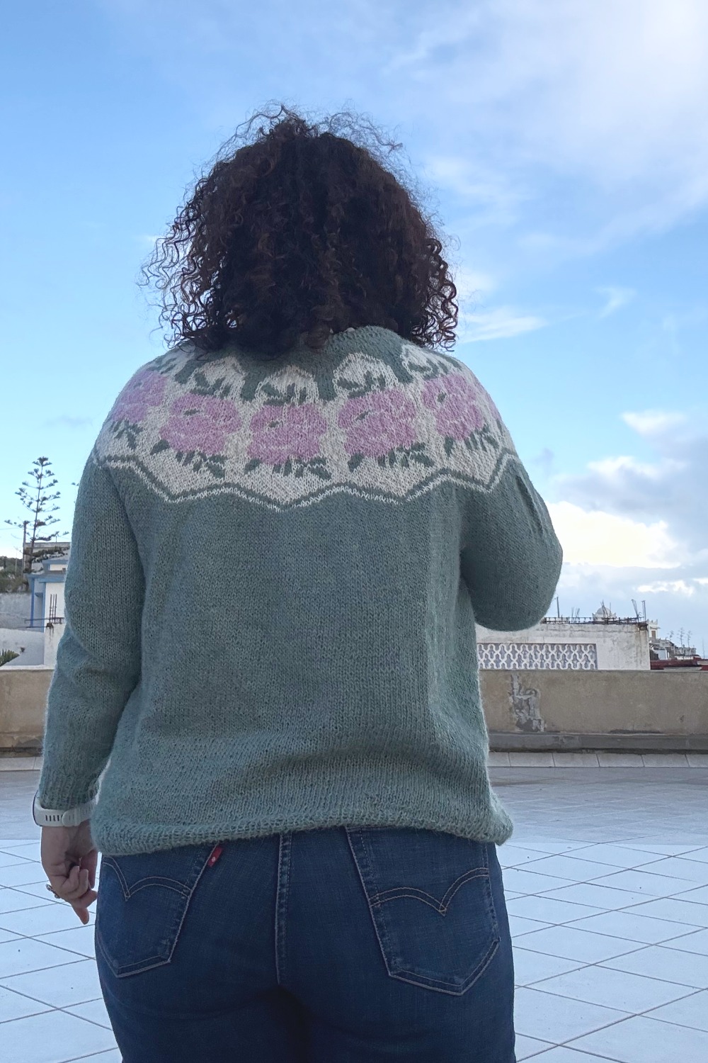 jacquard trois couleurs tricot