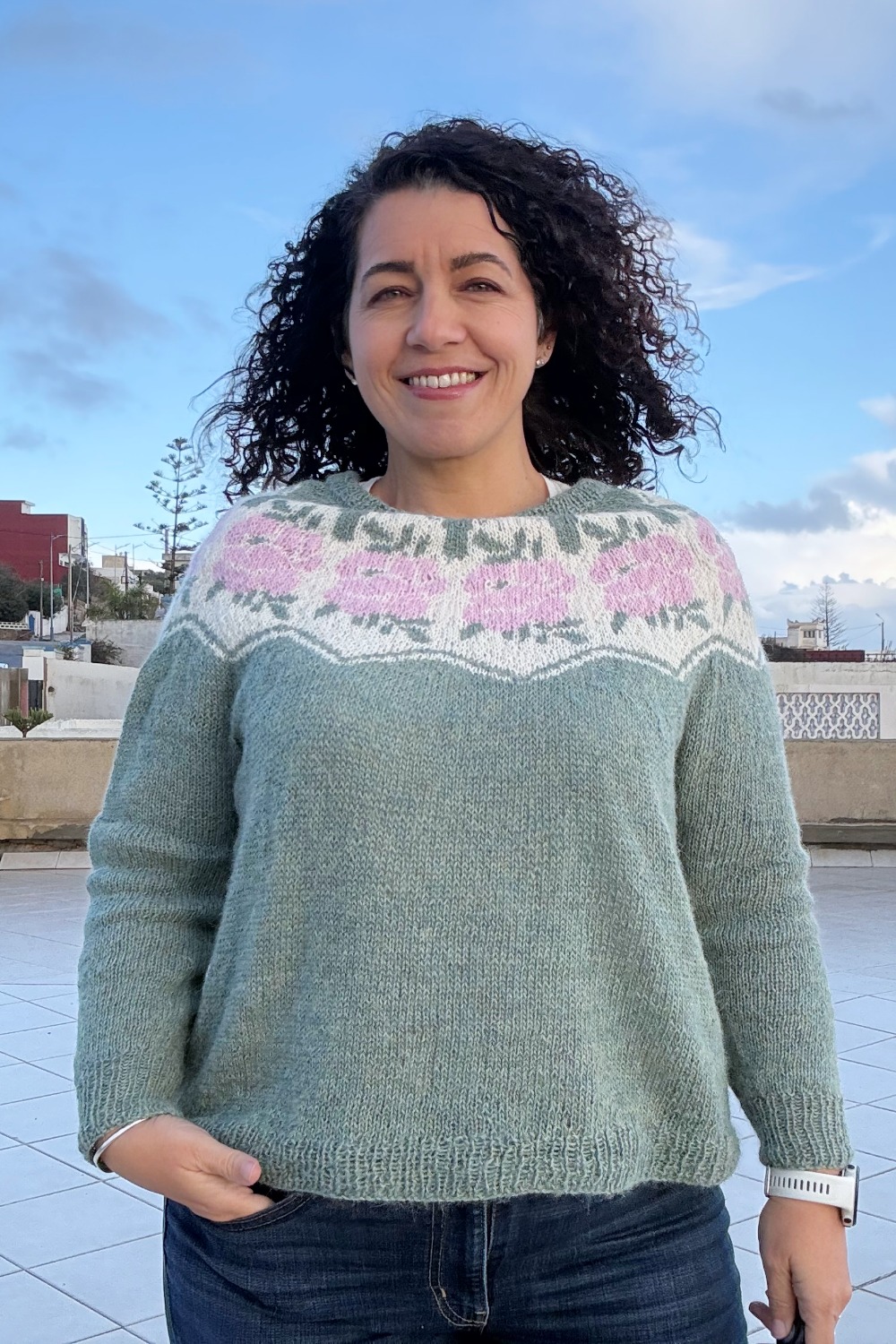 tricot pull once and floral